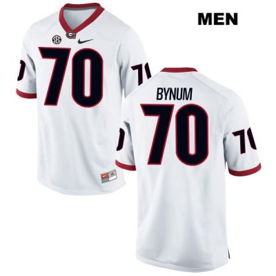 Men's Georgia Bulldogs NCAA #70 Aulden Bynum Nike Stitched White Authentic College Football Jersey RTC6354EL